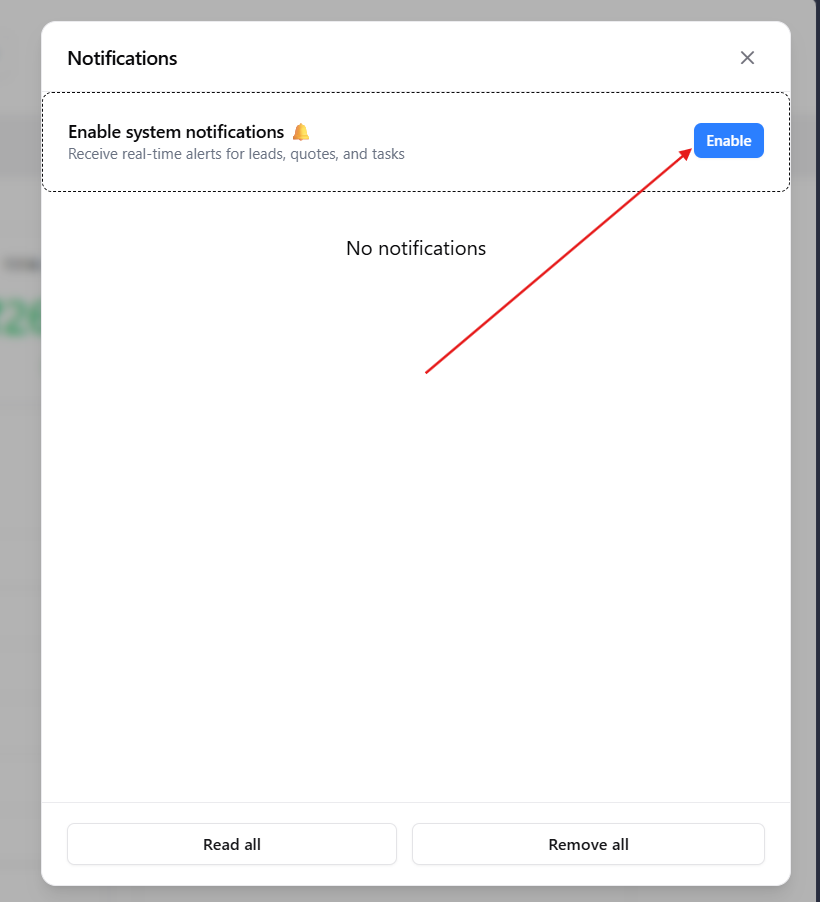 Enable notifications